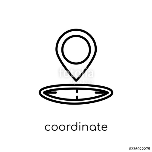500x500 Coordinate Icon Trendy Modern Flat Linear Vector Coordinate Icon