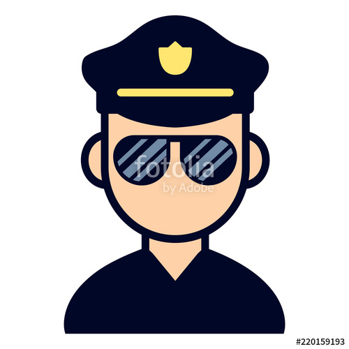 500x500 Simple, Flat Policeman Icon Cop Avatar Icon Isolated On White