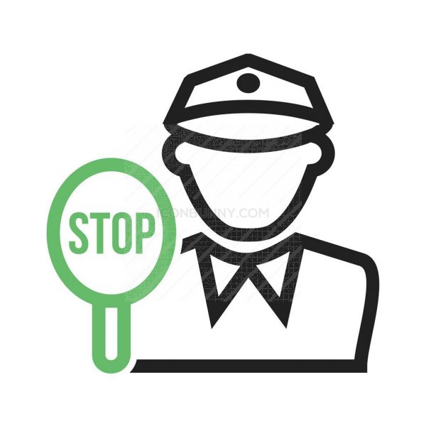 600x600 Traffic Police Line Green Black Icon