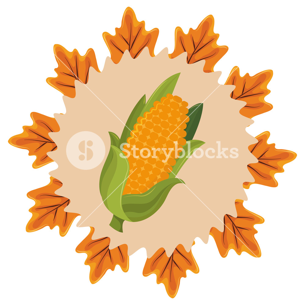 1000x1000 Thanksgiving Cop Icon With Maple Leaf Round Icon Vector