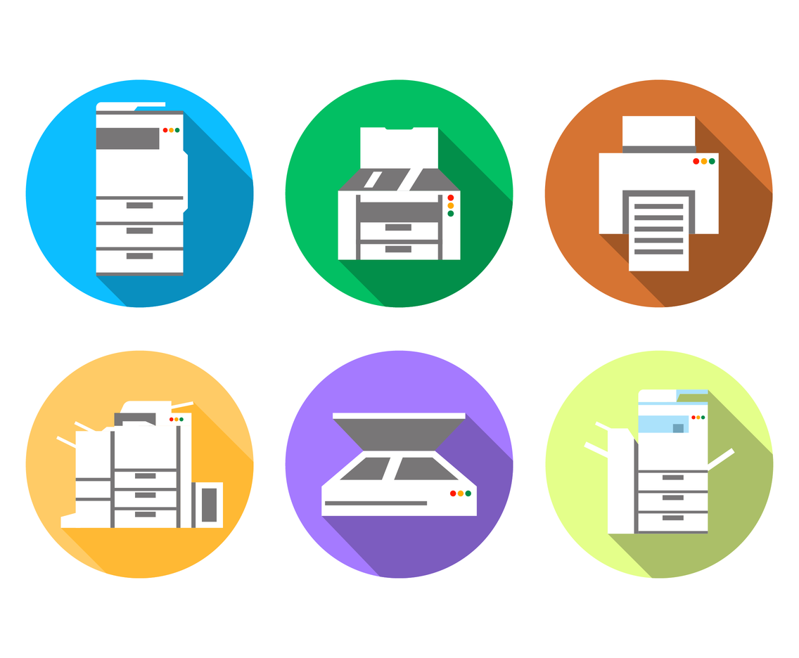 1136x936 Copier Icon Vector With Long Shadow Vector Art Graphics