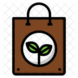 256x256 Eco Bag Icon Of Colored Outline Style