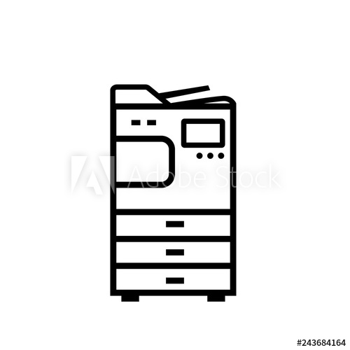 500x500 Office Multifunction Copier Machine Outline Icon Clipart Image