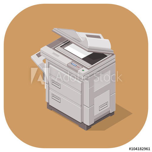 500x500 A Vector Illustration Of A Modern Office Photocopier Isometric