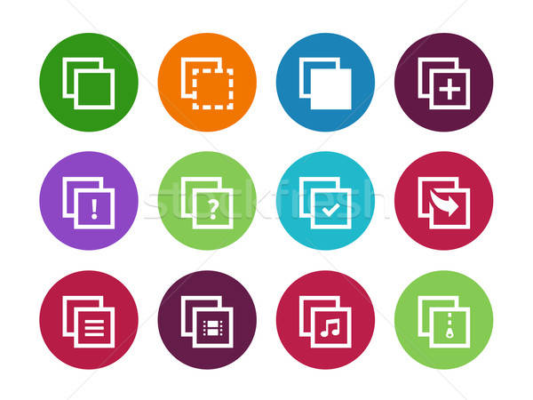 600x450 Copy Paste Circle Icons For Apps, Web Pages Vector Illustration