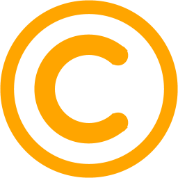 256x256 Orange Copyright Icon