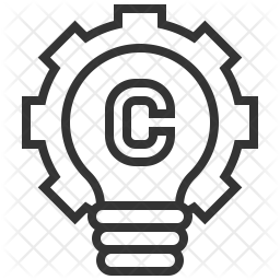 256x256 Copyright Icon Of Line Style