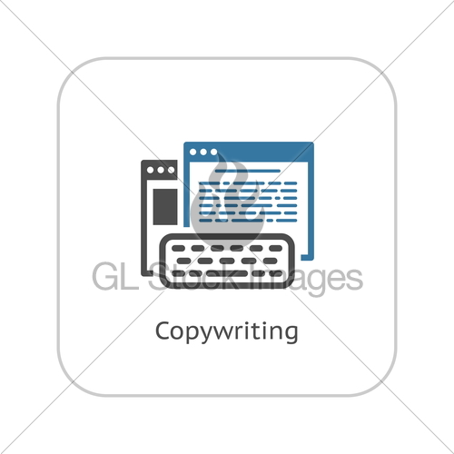 500x500 Copywriting Icon Flat Design Gl Stock Images