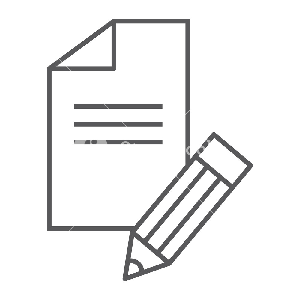 1000x1000 Copywriting Thin Line Icon, Blog And Content, Writer Sign, Vector