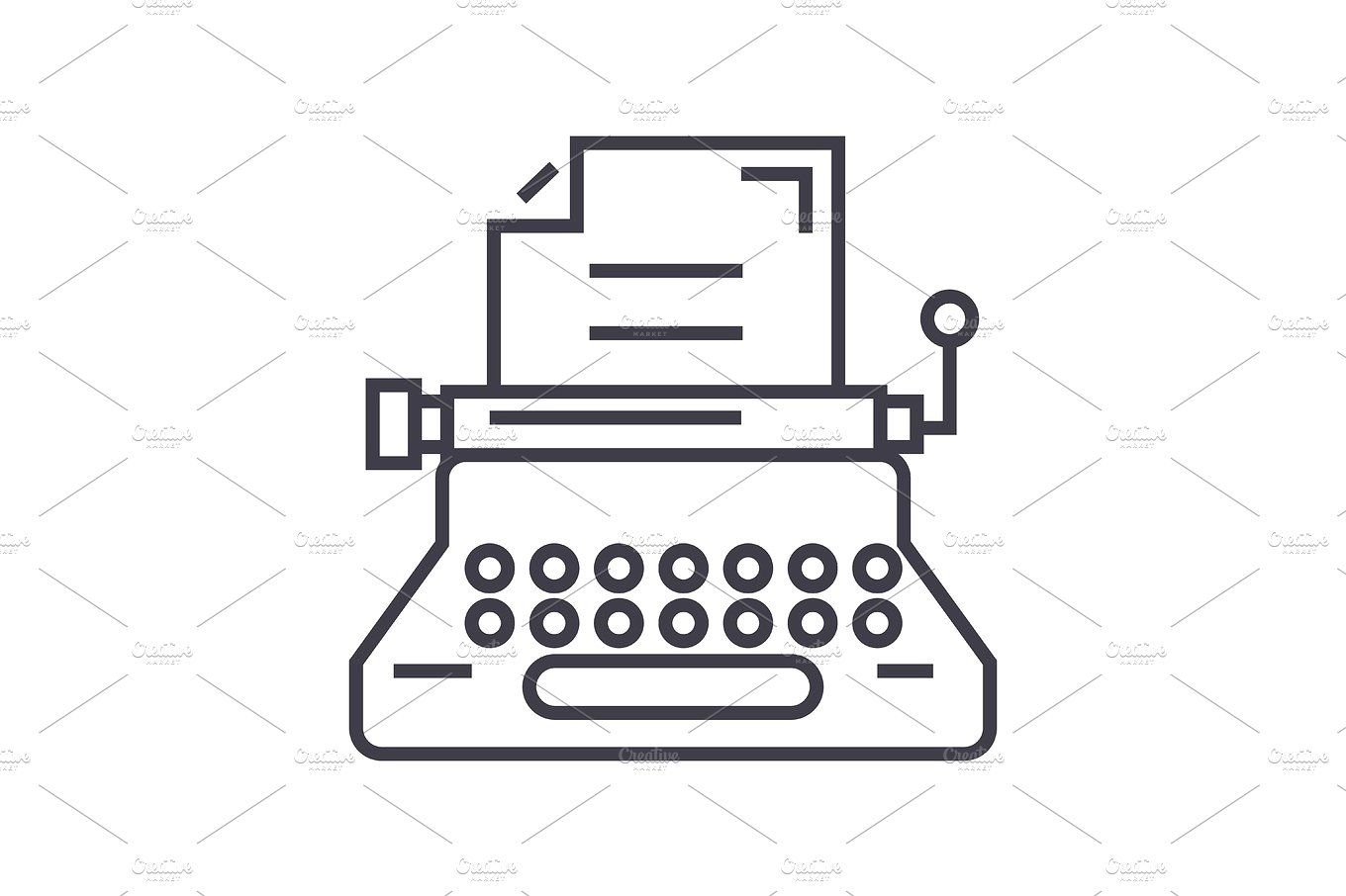 1360x906 Typewriter,writer,writing,copywriting Vector Line Icon, Sign