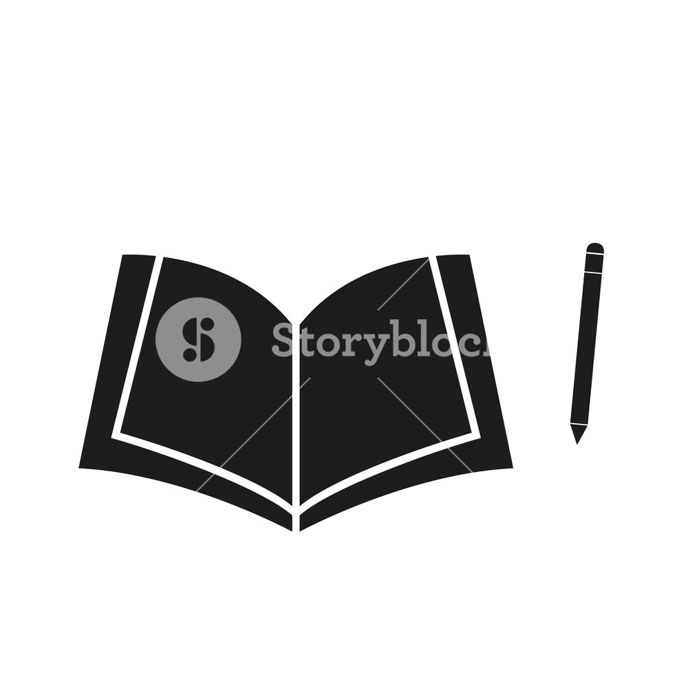 1000x1000 Copywriting, Open Textbook With Pencil Vector Icon Royalty