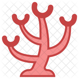 256x256 Coral Icon Of Colored Outline Style
