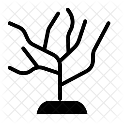 256x256 Coral Icon Of Glyph Style