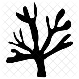 256x256 Staghorn Coral Icon Of Glyph Style