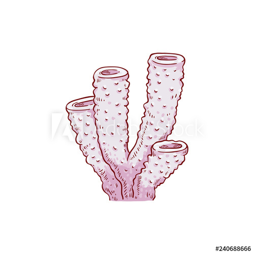 500x500 Vector Tropical Blue Tubular Coral Icon Aquatic Reef Underwater