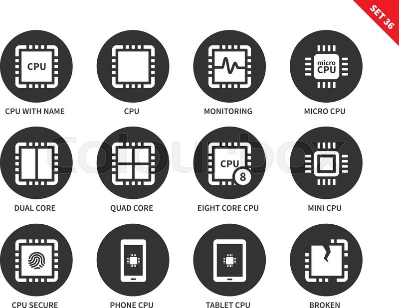 800x618 Central Processing Unit Vector Icons Stock Vector Colourbox