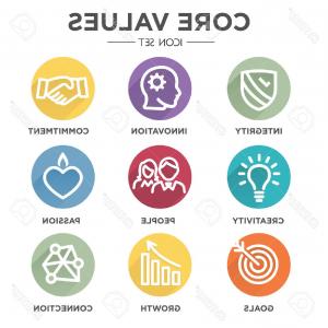 300x300 Stock Photo Company Core Values Outline Icons For Websites