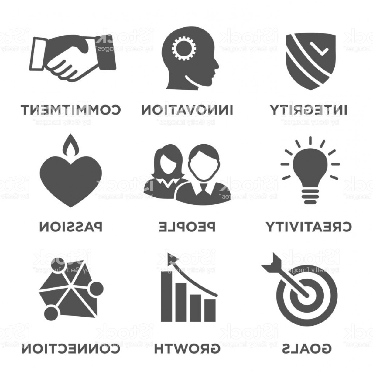 1228x1228 Company Core Values Solid Icons For Websites Or Infographics Gm