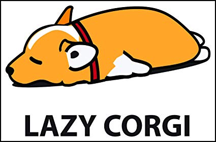 425x280 Cute Sleepy Lazy Corgi Puppy Dog Cartoon Vinyl Sticker