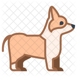 256x256 Corgi Icon Of Colored Outline Style