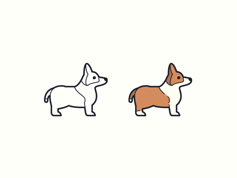 800x600 Hand Drawn Icons Funny Corgi