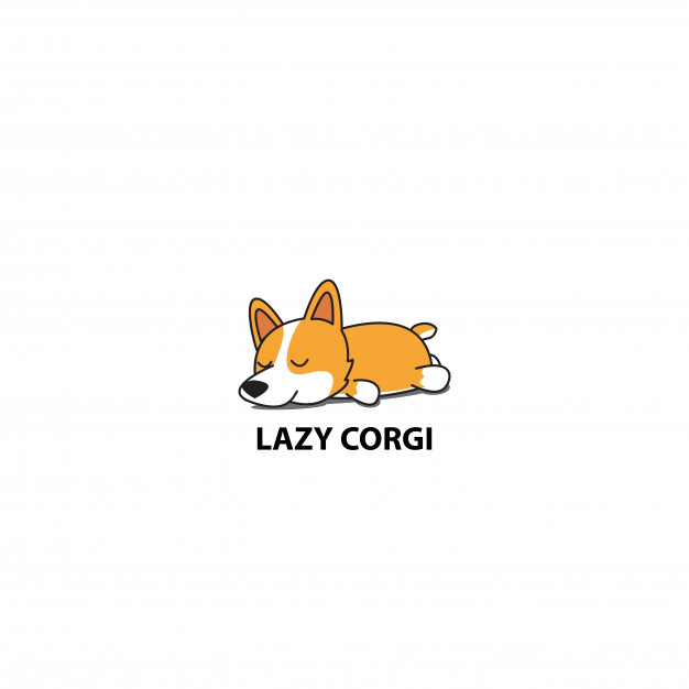 626x626 Lazy Corgi, Cute Puppy Sleeping Icon Vector Premium Download