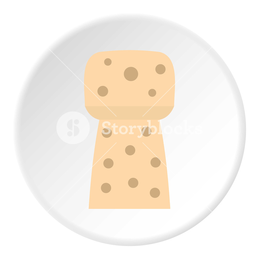 1000x1000 Wine Wooden Cork Icon In Flat Circle Isolated Illustration For Web