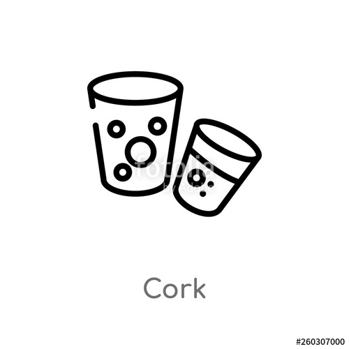 500x500 Outline Cork Vector Icon Isolated Black Simple Line Element