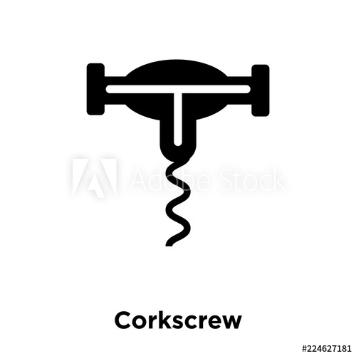 500x500 Corkscrew Icon Vector Isolated On White Background, Logo Concept