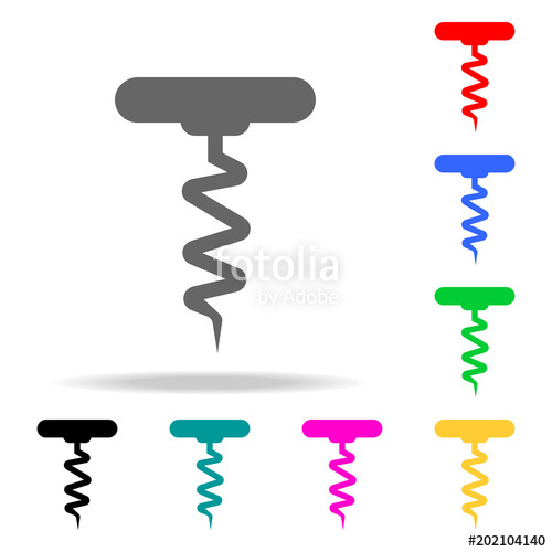 500x500 Corkscrew Icon Elements Of Bar In Multi Colored Icons Premium