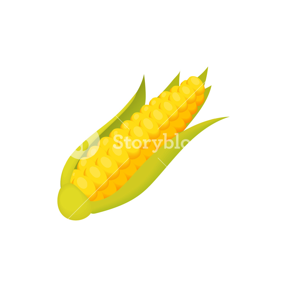 1000x1000 Corn Icon In Cartoon Style Isolated On White Background Food