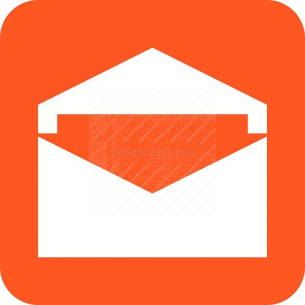 600x600 Open Envelope Flat Round Corner Icon