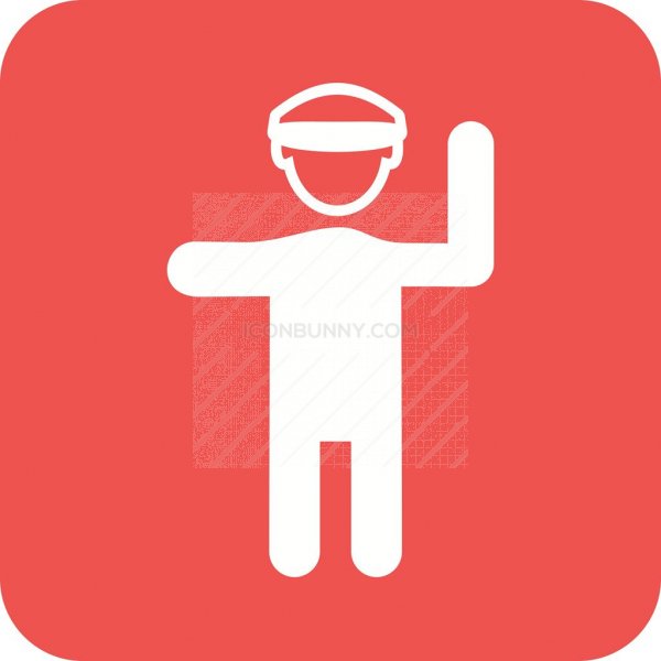 600x600 Traffic Policeman Flat Round Corner Icon
