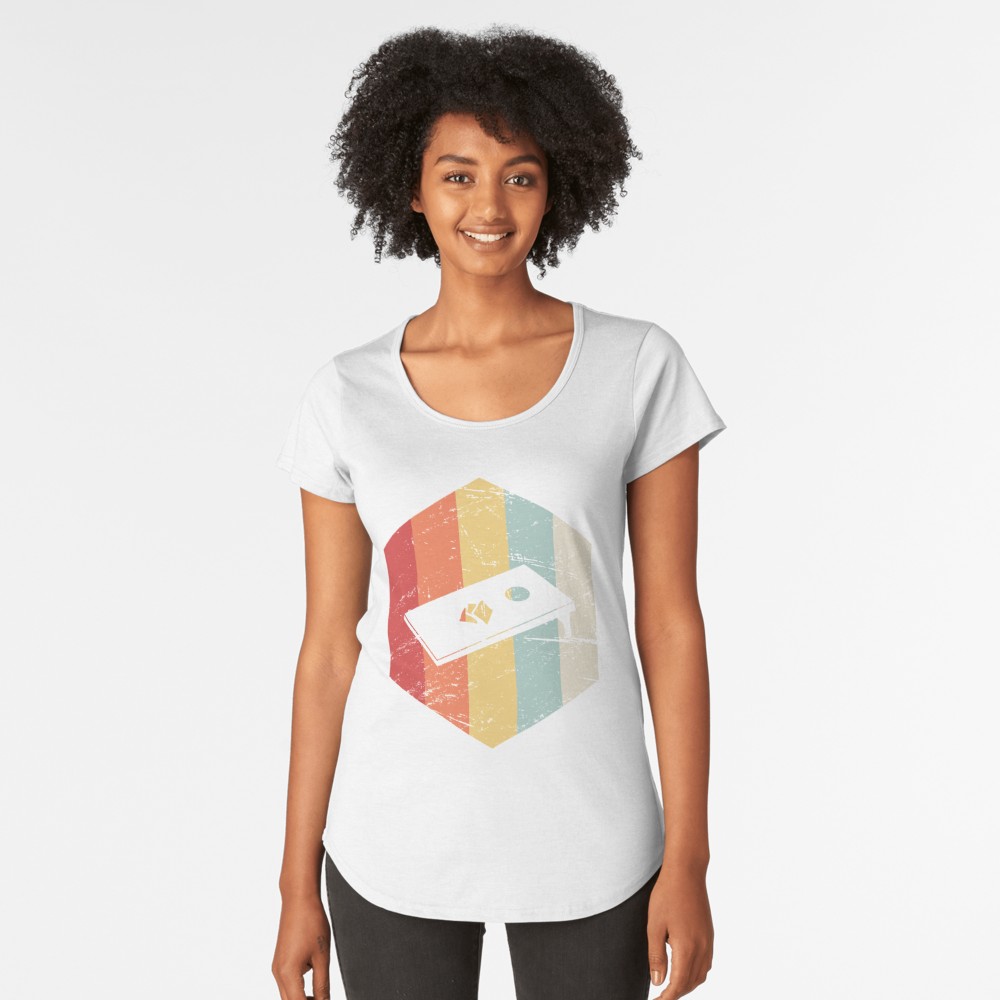 1000x1000 Retro Cornhole Icon Women's Premium T Shirt