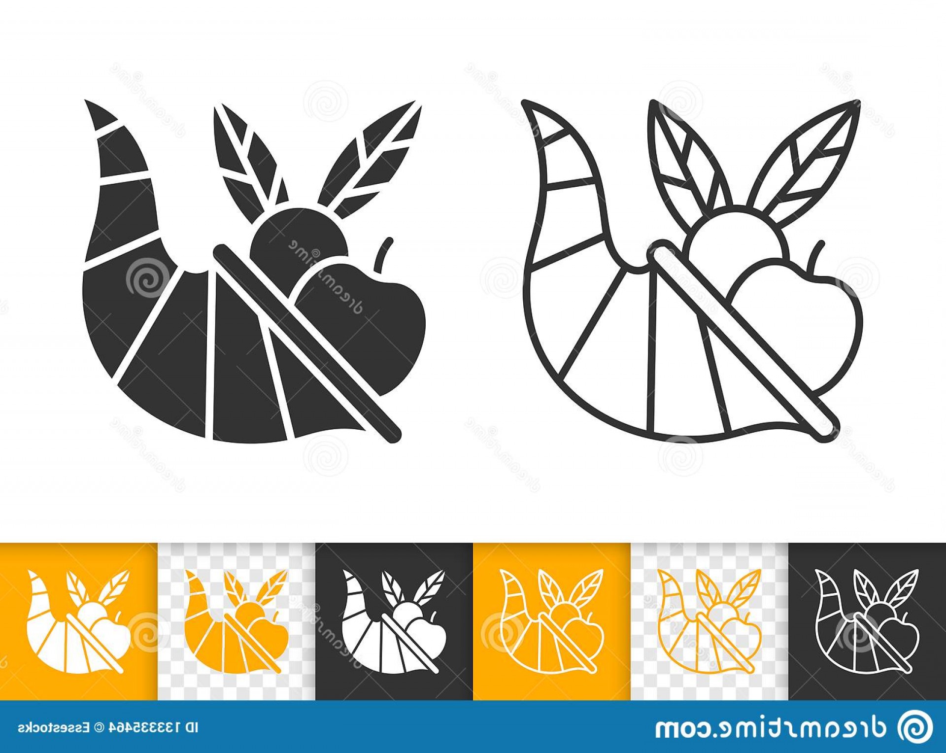 1920x1528 Cornucopia Thanksgiving Day Black Line Vector Icon Cornucopia