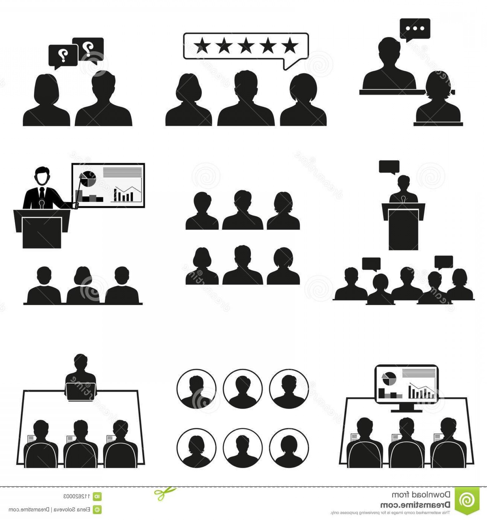 1560x1668 Illustration Peole Icons Set Office People White Background