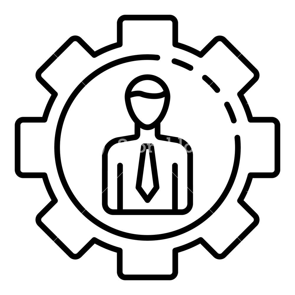 1000x1000 Man Gear Corporate Icon Outline Man Gear Corporate Vector Icon