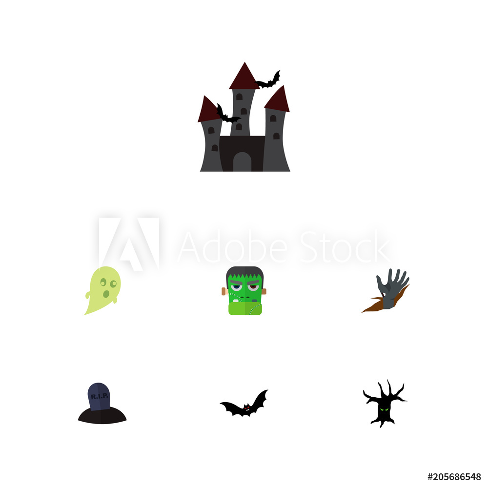 1000x1000 Photo Art Print Icon Flat Festival Set Of Corpse Hand, Grave