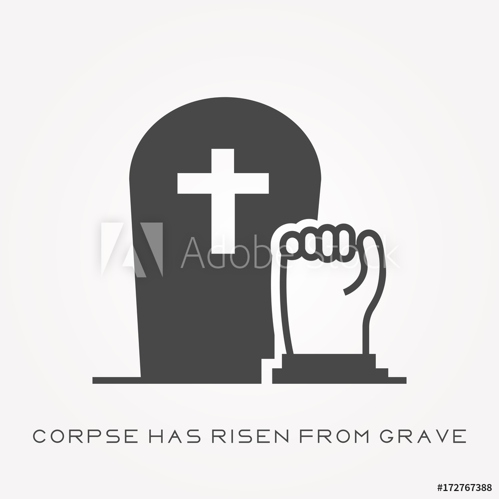1000x1000 Photo Art Print Silhouette Icon Corpse Has Risen From Grave