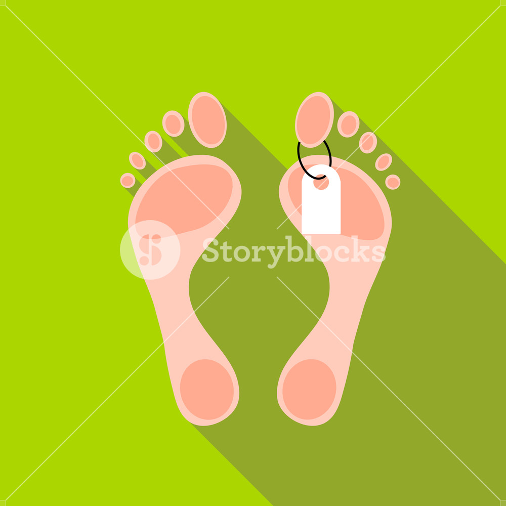 1000x1000 Tag On Leg Of Corpse Icon In Flat Style With Long Shadow Death