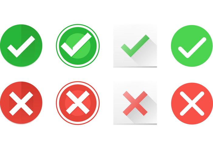 700x490 Correct And Incorrect Symbol Vector Icons