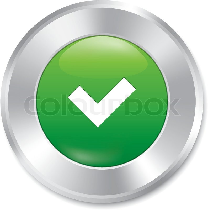 793x800 Yes Button Accept Sticker Correct Icon Stock Vector Colourbox
