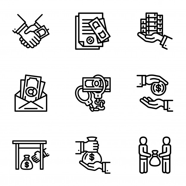 626x626 Corruption Icon Set Outline Set Of Corruption Icons Vector