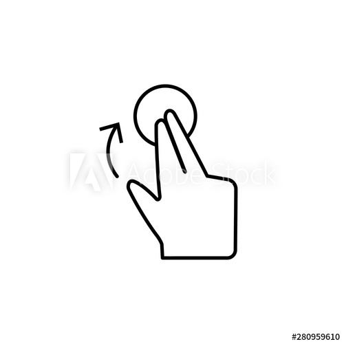 500x500 Tap, Push, Hand, Touch Icon Element Of Corruption Icon Thin Line