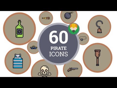 480x360 Pirate Buccaneer Filibuster Rover Corsair Icon Set