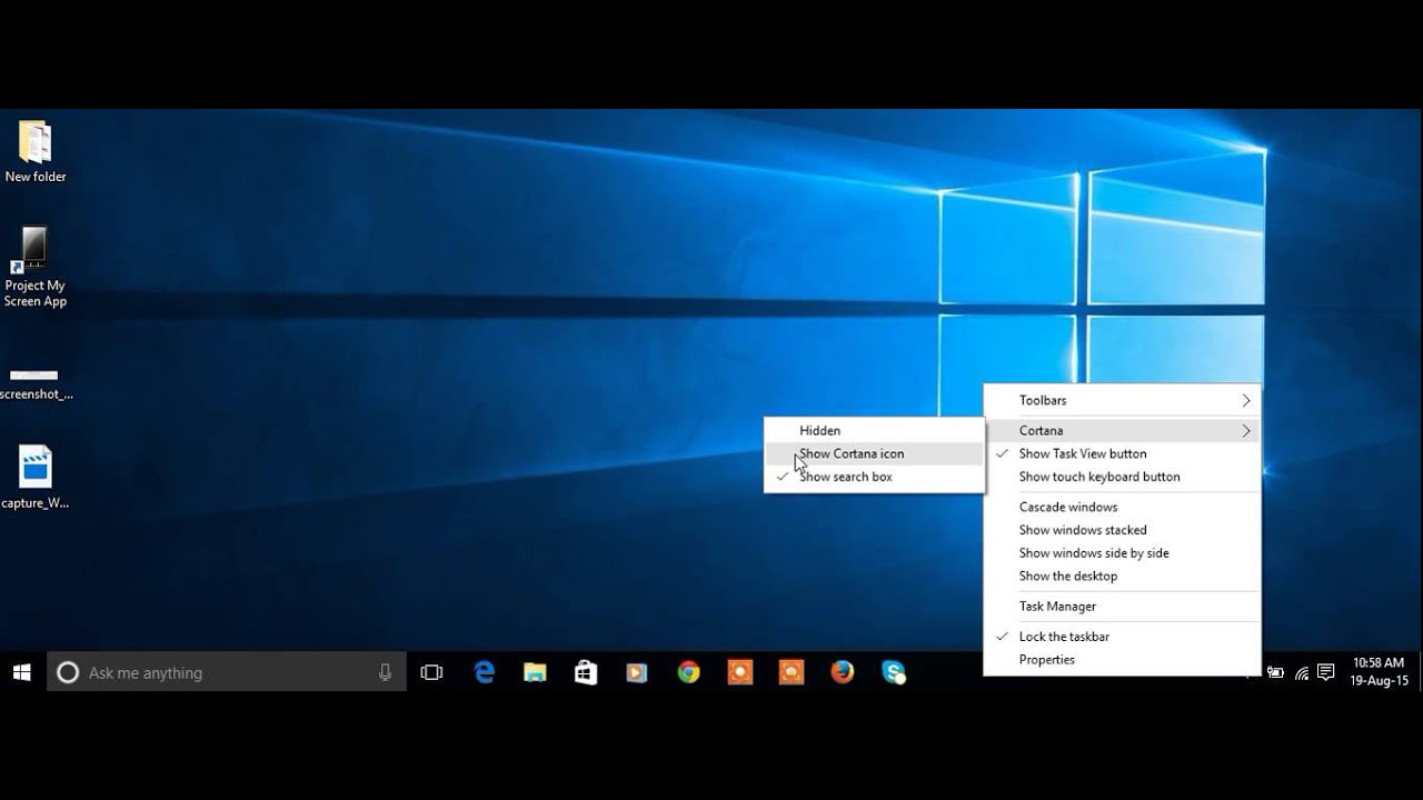 1280x720 How To Set Cortana Icon On Toolbar