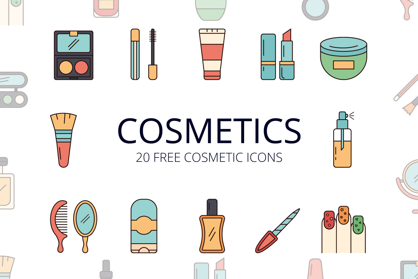 1440x960 Cosmetics Vector Free Icon Set