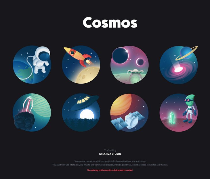 730x623 Free Cosmos Icon Set
