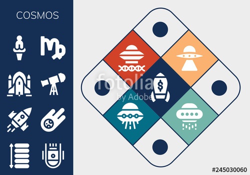 500x350 Cosmos Icon Set Stock Image And Royalty Free Vector