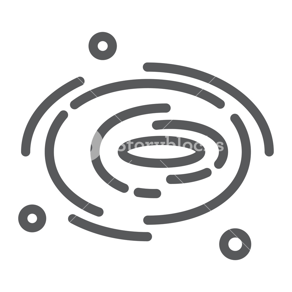 1000x1000 Black Hole Line Icon, Cosmos And Space, Galaxy Sign, Vector